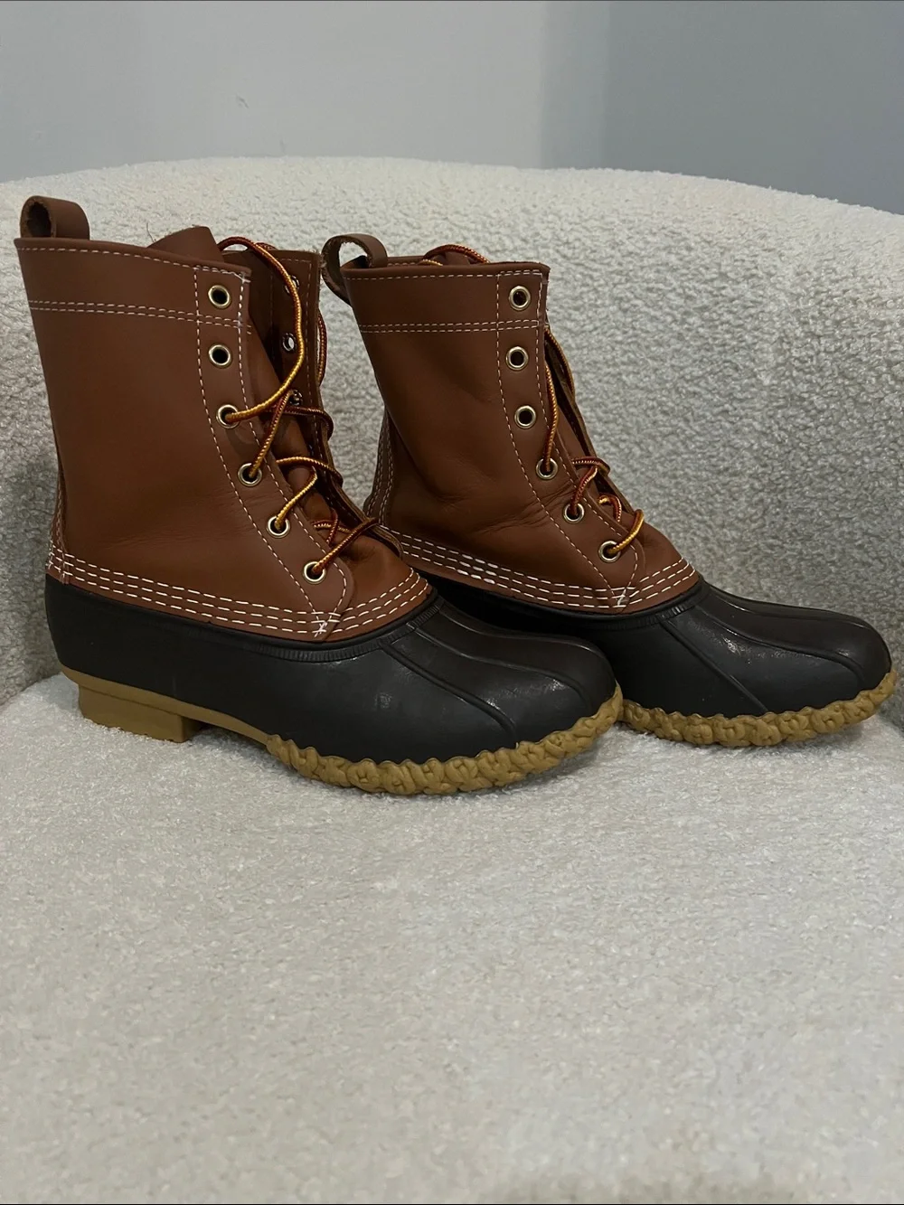 L.L. Bean Tan/Brown Kids Lace-Up Boots